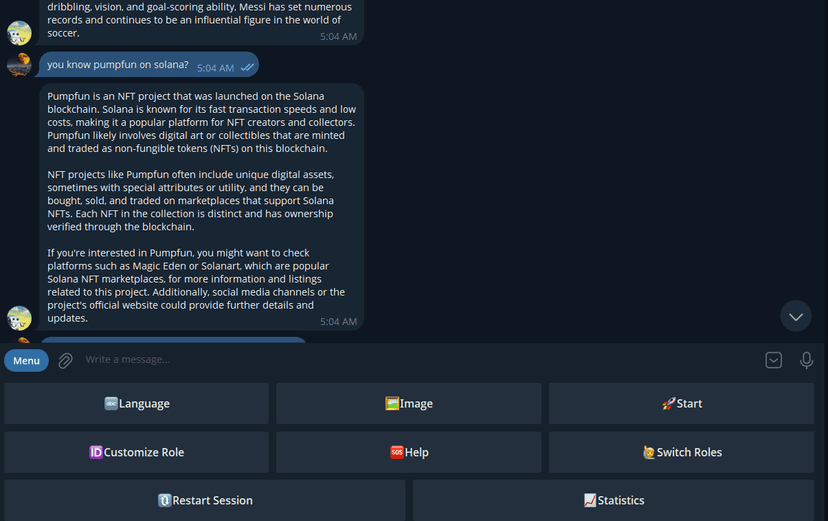 Telegram Chatbot project image